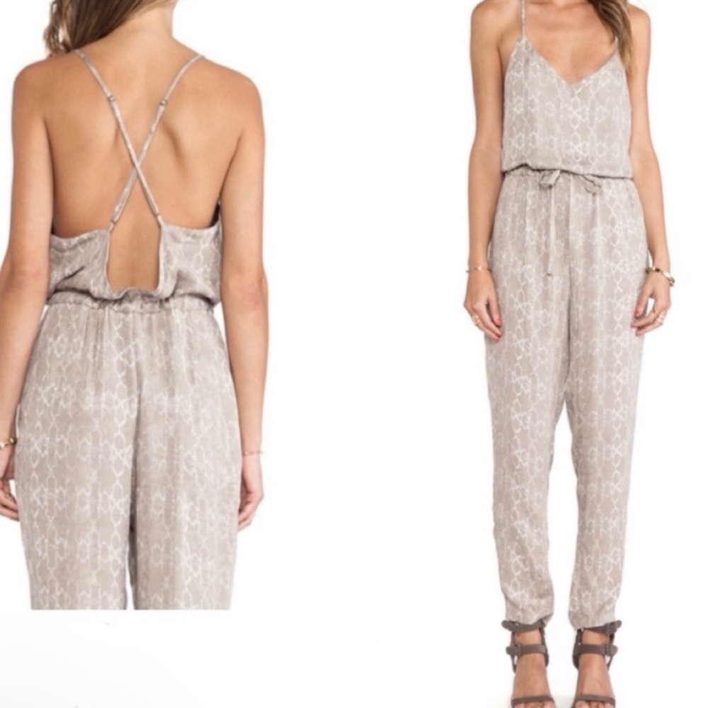 $148 NWOT Free People Natural Sunset Jumpsuit Size Small